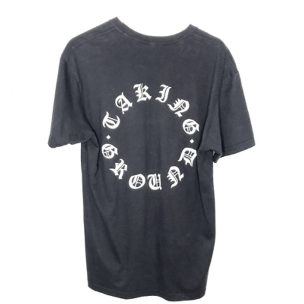 Taking Ground Shirt Mens Large Black White Logo Spellout Pullover Short Sleeve T